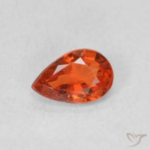 0.48ct 天然 赤みがかったオレンジ サファイア, 洋梨の形, VS