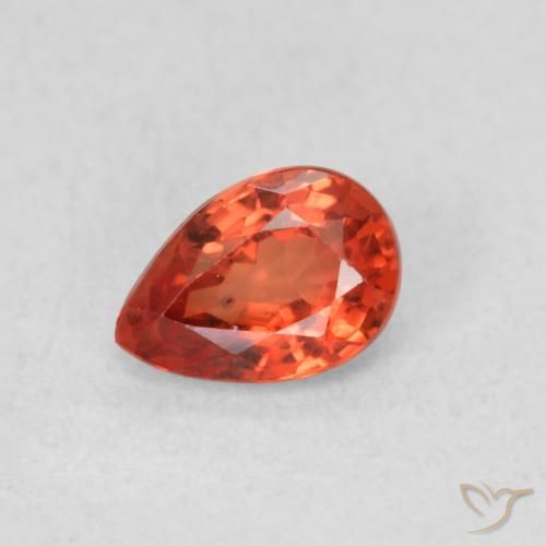 0.55ct 天然 赤みがかったオレンジ サファイア, 洋梨の形, VS