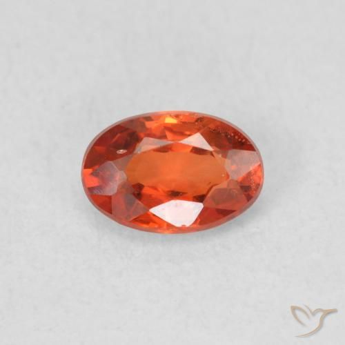 0.56ct 天然 ウォームオレンジ サファイア, 楕円形, VS