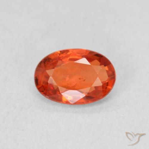 0.58ct 天然 ファイアオレンジ サファイア, 楕円形, VS