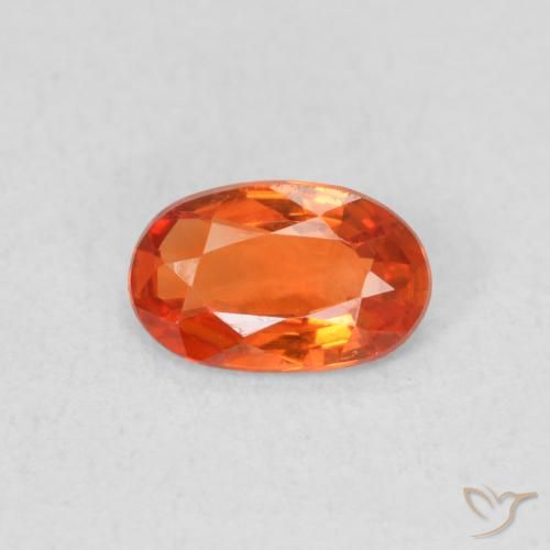 0.48ct 天然 ファイアオレンジ サファイア, 楕円形, VVS-VS