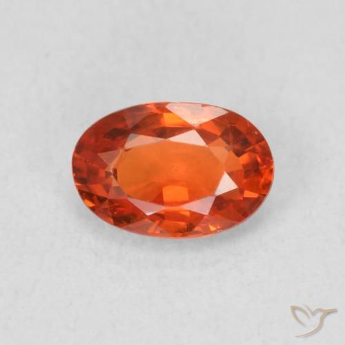 0.70ct 天然 ファイアオレンジ サファイア, 楕円形, VVS-VS