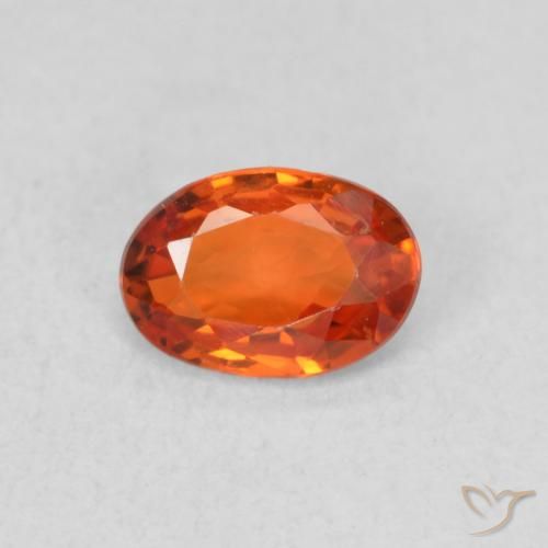 0.57ct 天然 ウォームオレンジ サファイア, 楕円形, VS