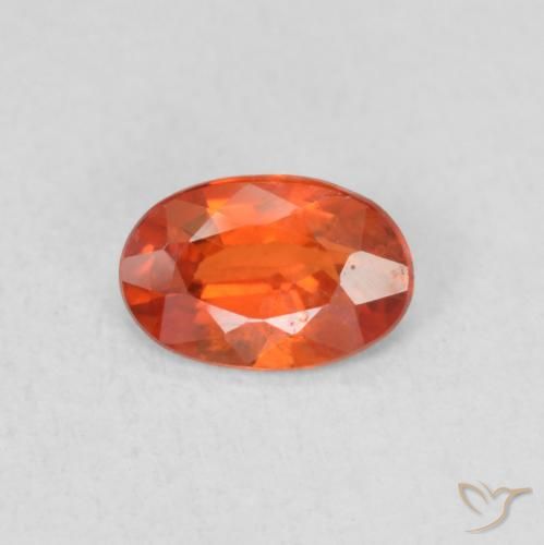 0.52ct 天然 ファイアオレンジ サファイア, 楕円形, VS