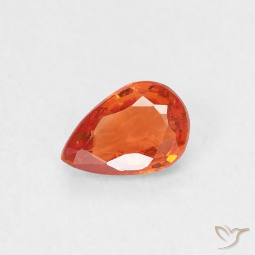 0.50ct 天然 濃いオレンジ サファイア, 洋梨の形, VS