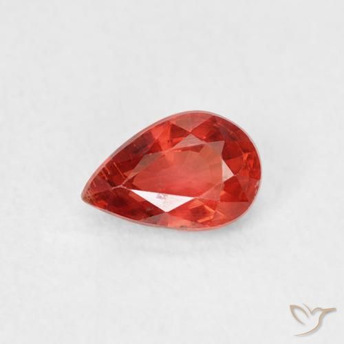 0.55ct 天然 ミディアムレッド サファイア, 洋梨の形, VS