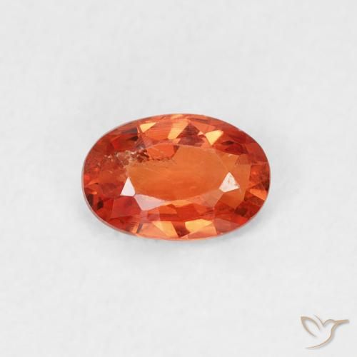 0.56ct 天然 アンバーオレンジ サファイア, 楕円形, VS