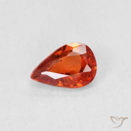 0.52ct 天然 ファイアオレンジ サファイア, 洋梨の形, VS