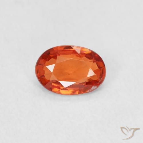 0.44ct 天然 赤みがかったオレンジ サファイア, 楕円形, VS