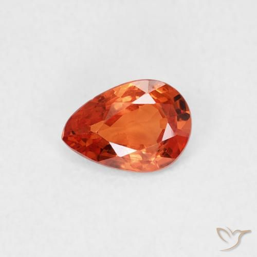 0.44ct 天然 赤みがかったオレンジ サファイア, 洋梨の形, VS