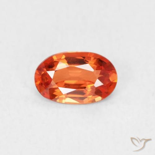 0.54ct 天然 赤みがかったオレンジ サファイア, 楕円形, VVS