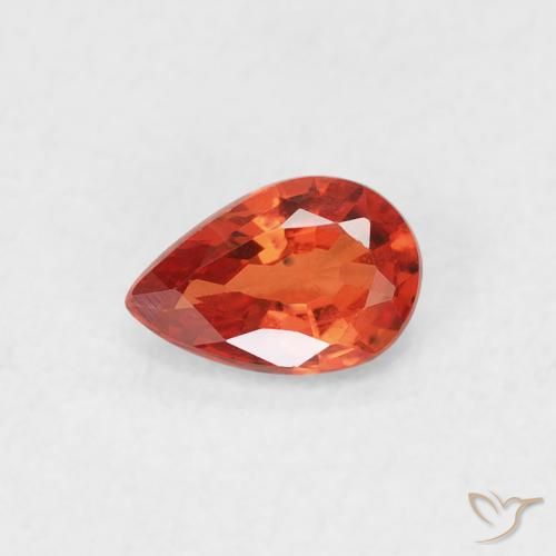 0.42ct 天然 ウォームオレンジ サファイア, 洋梨の形, VVS-VS