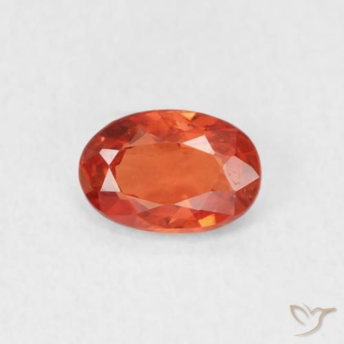 0.53ct 天然 赤みがかったオレンジ サファイア, 楕円形, VS