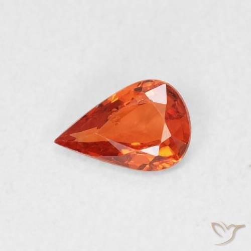 0.43ct 天然 アンバーオレンジ サファイア, 洋梨の形, VS