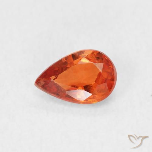 0.59ct 天然 ファイアオレンジ サファイア, 洋梨の形, VS