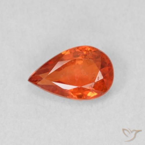 0.50ct 天然 ウォームオレンジ サファイア, 洋梨の形, VS