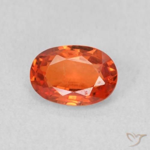 0.66ct 天然 赤みがかったオレンジ サファイア, 楕円形, VS