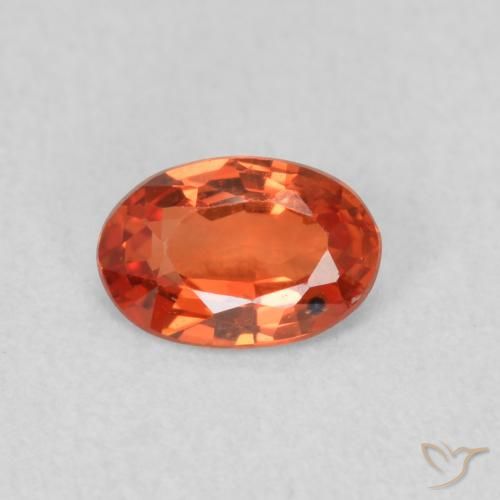 0.56ct 天然 赤みがかったオレンジ サファイア, 楕円形, VS