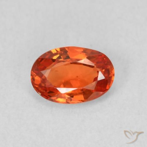 0.54ct 天然 赤みがかったオレンジ サファイア, 楕円形, VS
