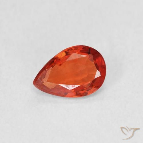 0.46ct 天然 ミディアムレッド サファイア, 洋梨の形, VVS-VS