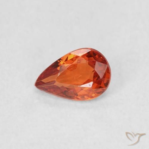 0.39ct 天然 赤みがかったオレンジ サファイア, 洋梨の形, VVS-VS