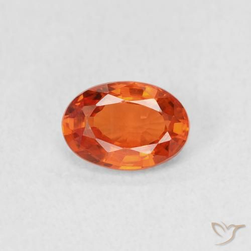 0.69ct 天然 赤みがかったオレンジ サファイア, 楕円形, VS