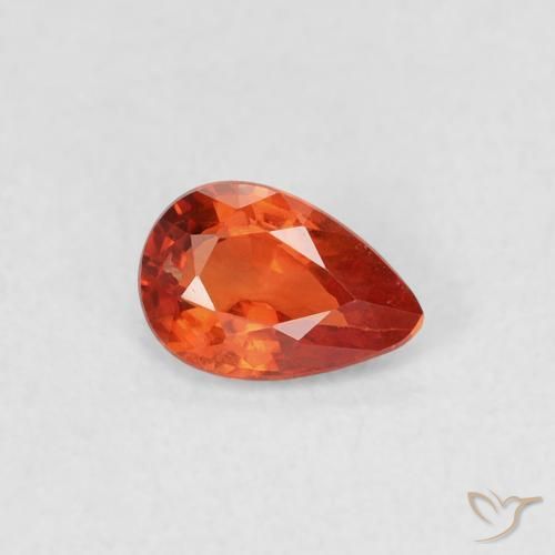 0.47ct 天然 ウォームオレンジ サファイア, 洋梨の形, VVS-VS