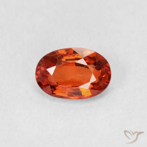 0.68ct 天然 赤みがかったオレンジ サファイア, 楕円形, VVS-VS