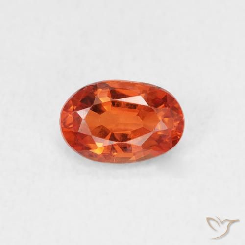 0.59ct 天然 赤みがかったオレンジ サファイア, 楕円形, VS