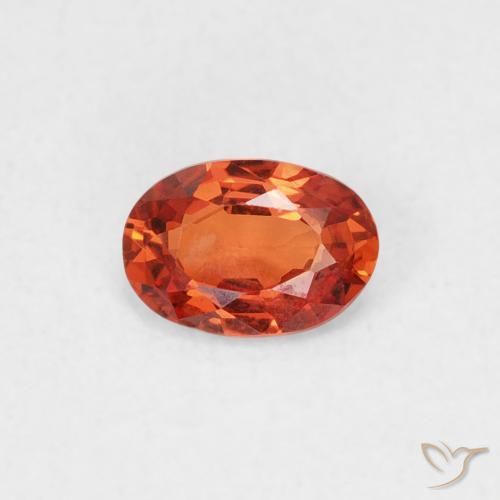 0.49ct 天然 赤みがかったオレンジ サファイア, 楕円形, VVS-VS