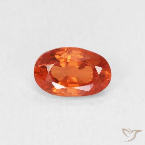 0.62ct 天然 アンバーオレンジ サファイア, 楕円形, VS