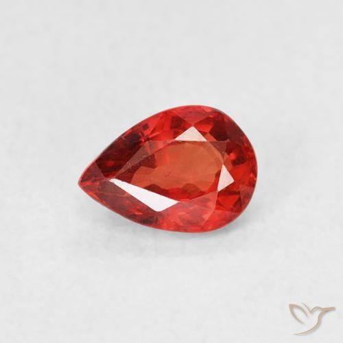 0.63ct 天然 ミディアムオレンジ サファイア, 洋梨の形, VS