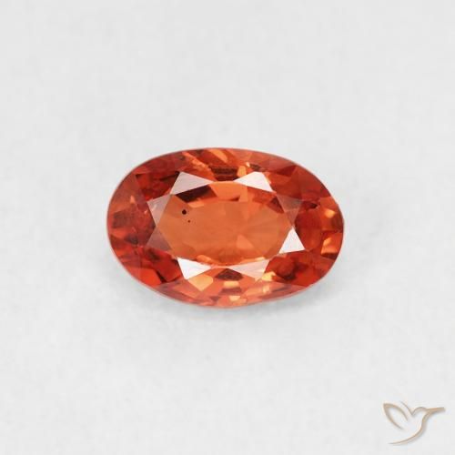 0.60ct 天然 ファイアオレンジ サファイア, 楕円形, VS