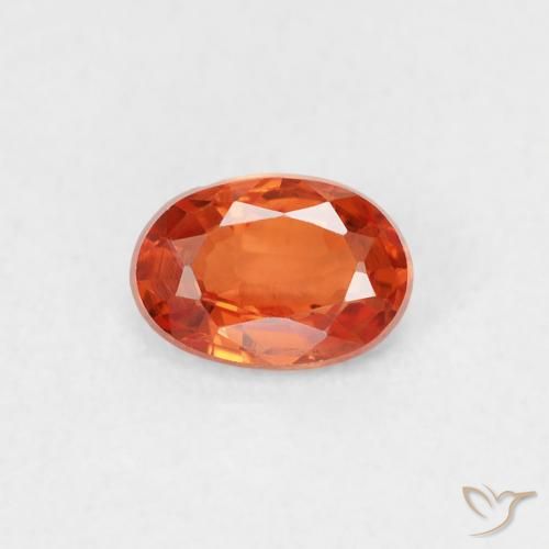 0.52ct 天然 赤みがかったオレンジ サファイア, 楕円形, VS