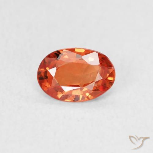 0.48ct 天然 ファイアオレンジ サファイア, 楕円形, VS
