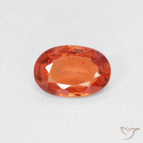 0.55ct 天然 赤みがかったオレンジ サファイア, 楕円形, VS