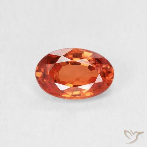 0.66ct 天然 赤みがかったオレンジ サファイア, 楕円形, VS