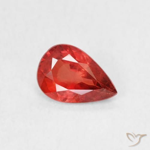 0.48ct 天然 明るいクリムゾンレッド サファイア, 洋梨の形, VS