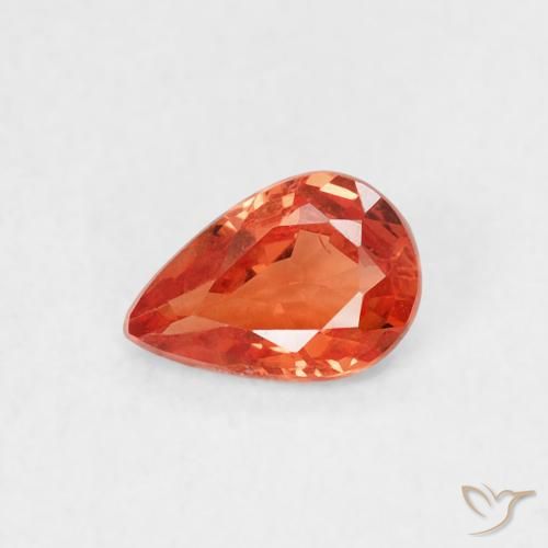 0.44ct 天然 ファイアオレンジ サファイア, 洋梨の形, VS