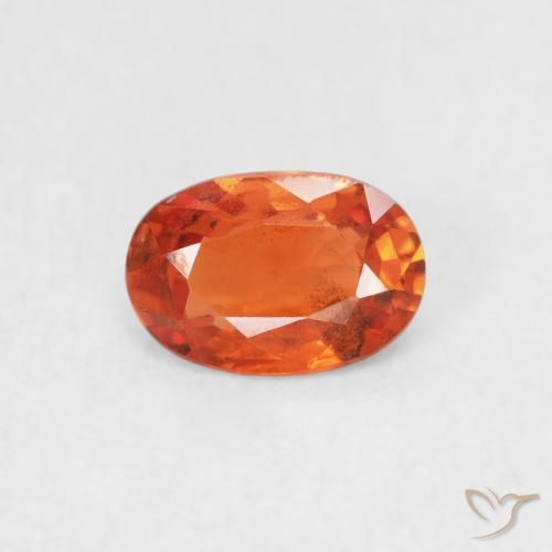 0.57ct 天然 ファイアオレンジ サファイア, 楕円形, VS