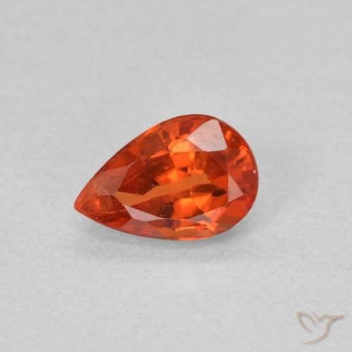 0.52ct 天然 赤みがかったオレンジ サファイア, 洋梨の形, VVS-VS