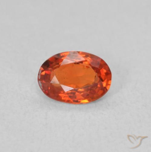 0.48ct 天然 赤みがかったオレンジ サファイア, 楕円形, VS