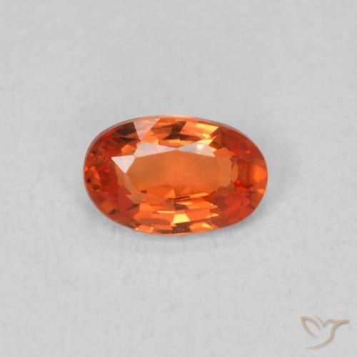 0.53ct 天然 赤みがかったオレンジ サファイア, 楕円形, VVS-VS