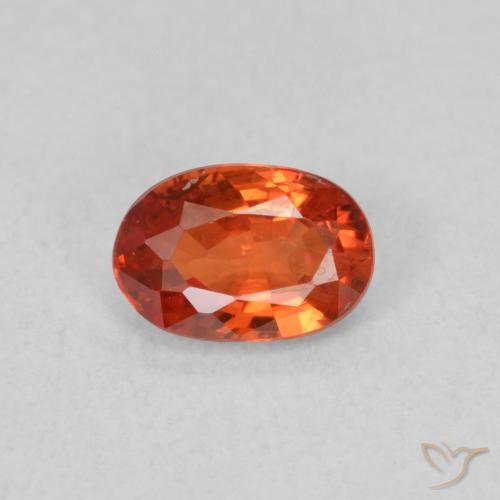 0.57ct 天然 赤みがかったオレンジ サファイア, 楕円形, VS