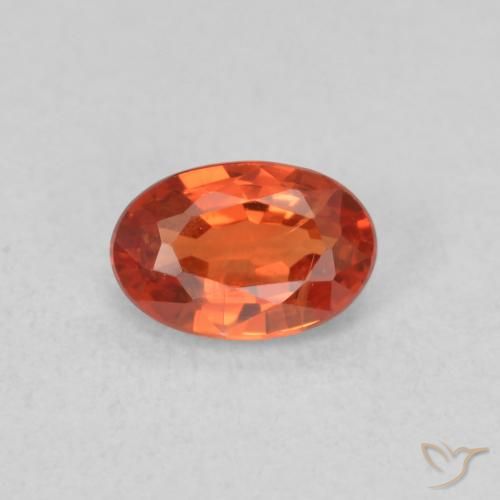 0.71ct 天然 赤みがかったオレンジ サファイア, 楕円形, VS