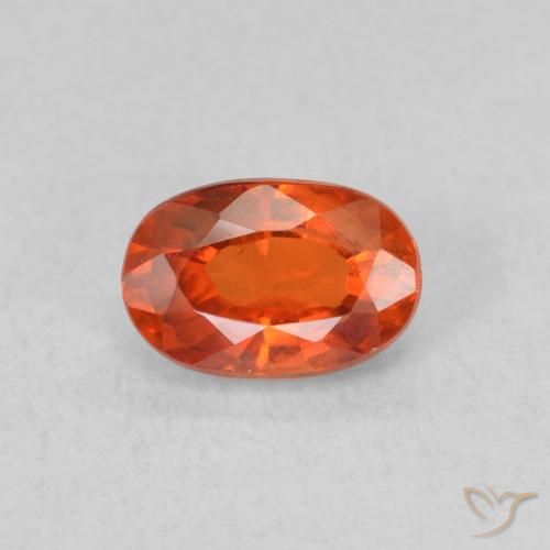 0.75ct 天然 赤みがかったオレンジ サファイア, 楕円形, VS