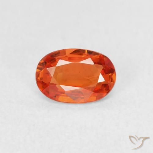 0.52ct 天然 ファイアオレンジ サファイア, 楕円形, VVS