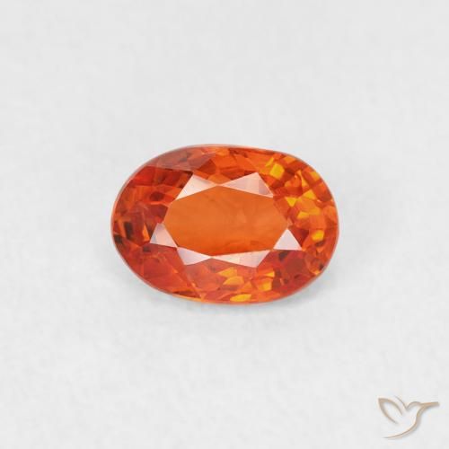 0.59ct 天然 ファイアオレンジ サファイア, 楕円形, VVS