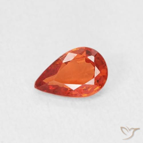 0.49ct 天然 赤みがかったオレンジ サファイア, 洋梨の形, VVS