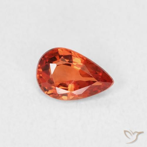 0.39ct 天然 赤みがかったオレンジ サファイア, 洋梨の形, VVS